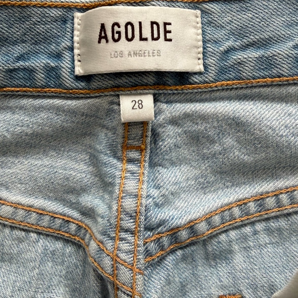 Agolde 28 distressed straight leg jeans great condition - Picture 10 of 12